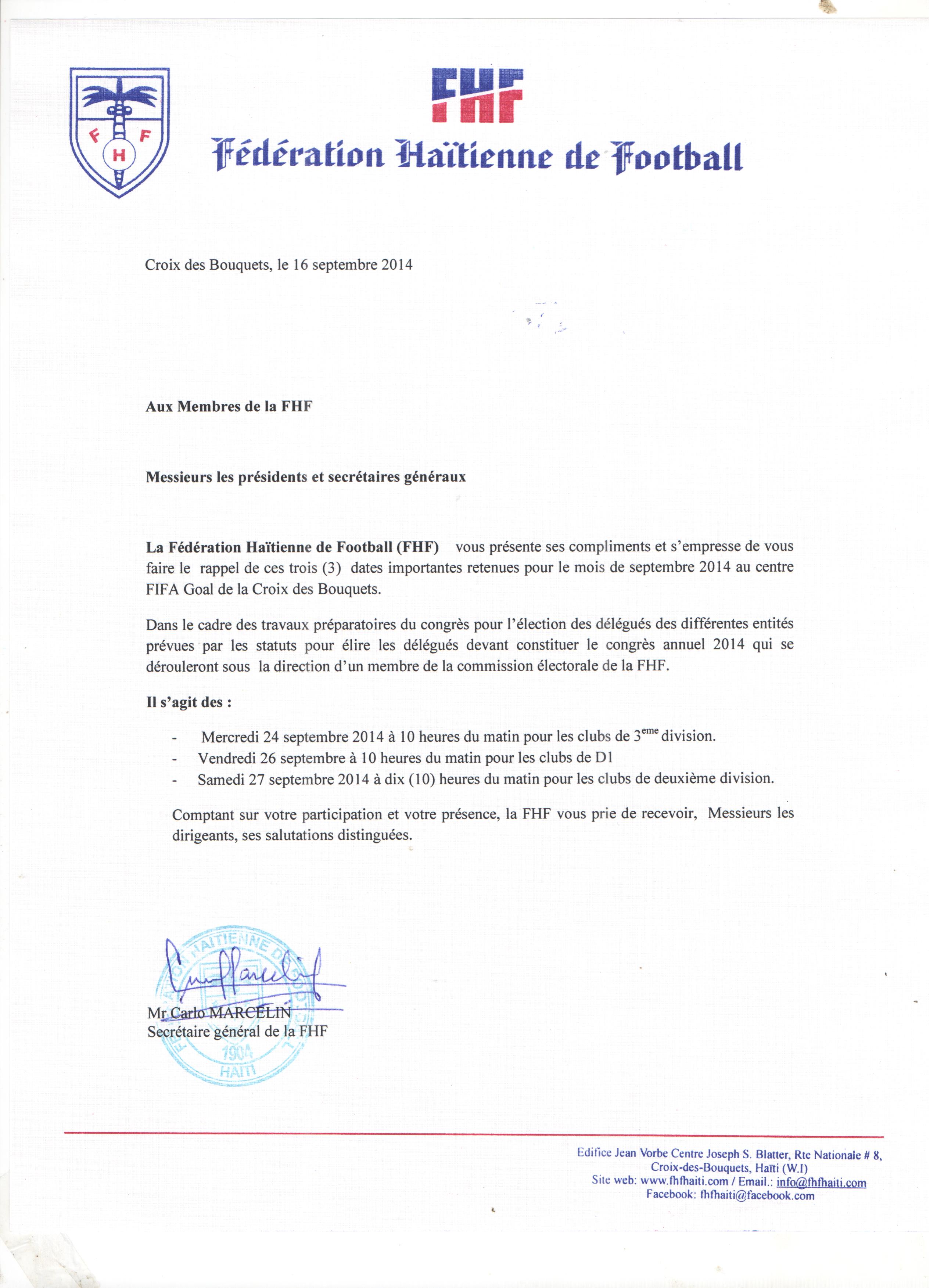 rappel invitation congres