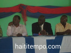 Yves Jean-Bart, le ministre Jimmy Albert et Pierre-Andre Mirville